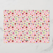 フラワーパターンガレンティンの日の友だち2写真 箔シーズンカード (裏面)