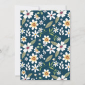 フラワーパターンネイビイスラームAqiqa Aqeeqaベビー 招待状 (裏面)