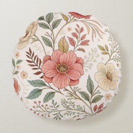 フラワーパターンパステルカラー ラウンドクッション