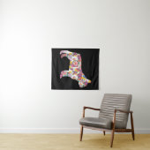 フラワーパターンフレンチウフランスのブルドッグズラバーギフト タペストリー (インサイチュ(横))