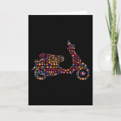 フラワーパターンモータースクーター自動二輪車 カード (正面)