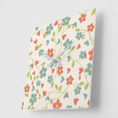 フラワーパターン壁時計 スクエア壁時計 (傾斜)