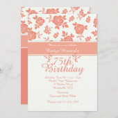 フラワーパターン招待状 招待状 (正面/裏面)