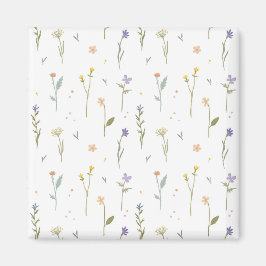 フラワーパターン春フローラスクエア マグネット