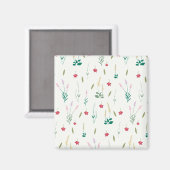 フラワーパターン春フローラスクエア マグネット (正面/裏面)