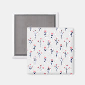 フラワーパターン春フローラスクエア マグネット (正面/裏面)