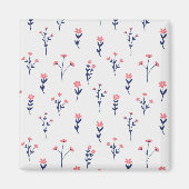 フラワーパターン春フローラスクエア マグネット (正面)