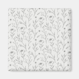 フラワーパターン春フローラスクエア マグネット