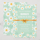 フラワーパターン誕生日 招待状 (正面/裏面)