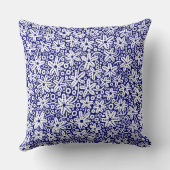 フラワーパターン 240412 - 白 on 濃い青 クッション (裏面)