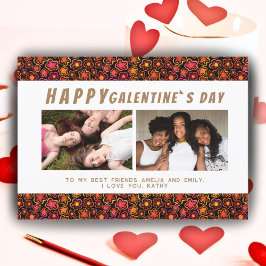 フラワーパターン Galentine`s Day フレンズ 2 写真 シーズンカード