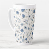 フラワーパター カフェラテマグ (左アングル)