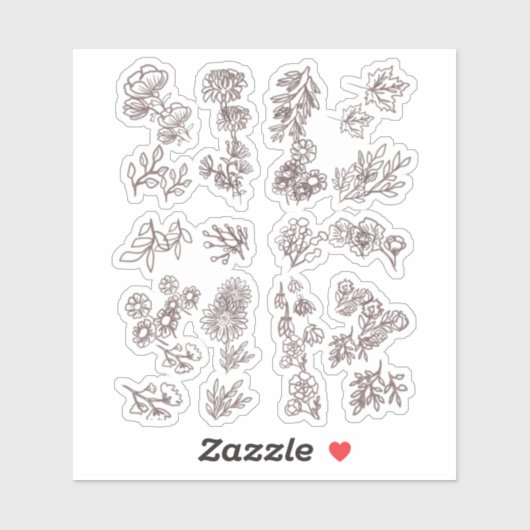 フラワーパック明るく輝くラインアート シール (シート)