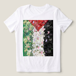フラワーパレスチナマップ - フリーパレスチナマップTシャツ トライブレンドTシャツ