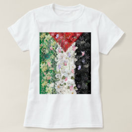 フラワーパレスチナマップ - フリーパレスチナマップTシャツ Tシャツ