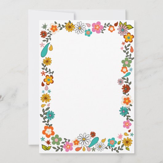 フラワーパワインスパイアー70s縁ど 招待状 (正面)