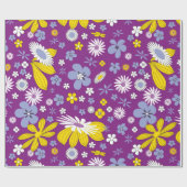 フラワーパワラッピング紙 ラッピングペーパー (フラット)