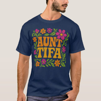 フラワーパワーおばさんヒッピーレトロな雰囲気の女の子 Tシャツ