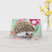 フラワーパワーのハリネズミカード カード (黄色い花)