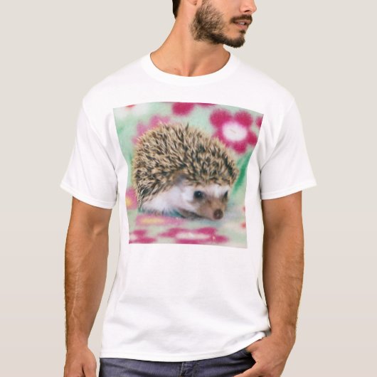 フラワーパワーのハリネズミ Tシャツ (正面)