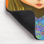 フラワーパワーのヒッピーの女の子のマウスパッド マウスパッド (コーナー)