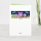 フラワーパワーのフクロウのハッピーバースデーカード カード (裏面)