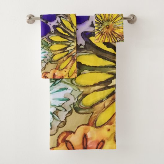 フラワーパワーの浴室タオルセット バスタオルセット (インサイチュ)