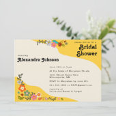 フラワーパワーイエロー70のインスパイアブライダルシャワー 招待状 (スタンド正面)