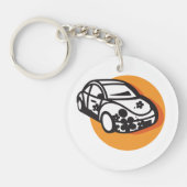 フラワーパワーカーキュートヒッピースタイル キーホルダー (正面)