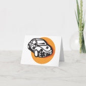 フラワーパワーカーキュートヒッピースタイル サンキューカード (正面)