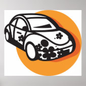 フラワーパワーカーキュートヒッピースタイル ポスター (正面)