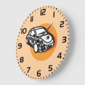 フラワーパワーカーキュートヒッピースタイル ラージ壁時計 (傾斜)