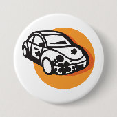 フラワーパワーカーキュートヒッピースタイル 缶バッジ (正面)