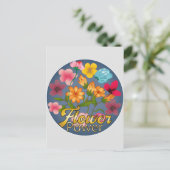 フラワーパワーサイン葉書 ポストカード (スタンド正面)