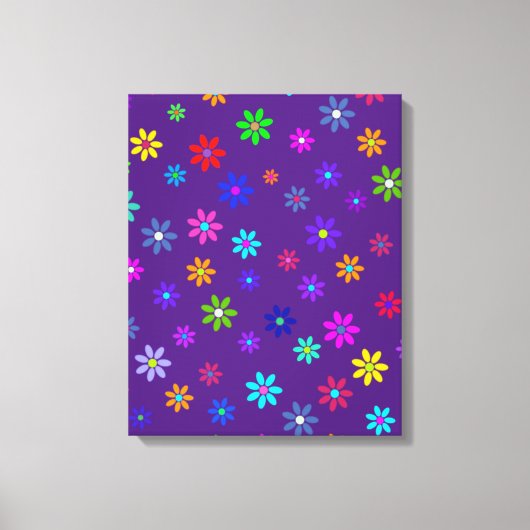 フラワーパワーシャワー – カラーパターン1 キャンバスプリント (正面)