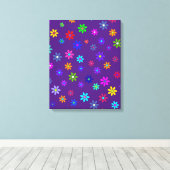 フラワーパワーシャワー – カラーパターン1 キャンバスプリント (インサイチュ (ウッドフロア))