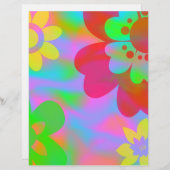 フラワーパワースクラップブック紙 (正面/裏面)