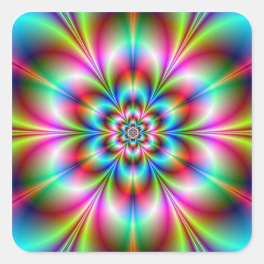 フラワーパワーステッカー スクエアシール (正面)