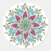フラワーパワーステッカー ラウンドシール (正面)