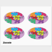 フラワーパワーステッカー 楕円形シール (シート)