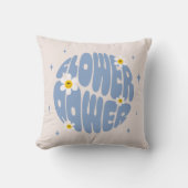 フラワーパワースローガン クッション (正面)