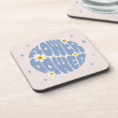 フラワーパワースローガン コースター (左側)