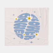 フラワーパワースローガン フリースブランケット (正面(横))