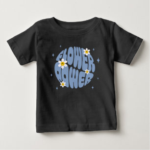 フラワーパワースローガン ベビーTシャツ