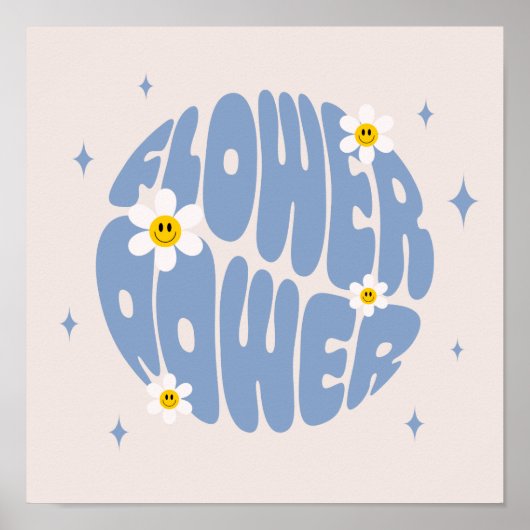 フラワーパワースローガン ポスター (正面)