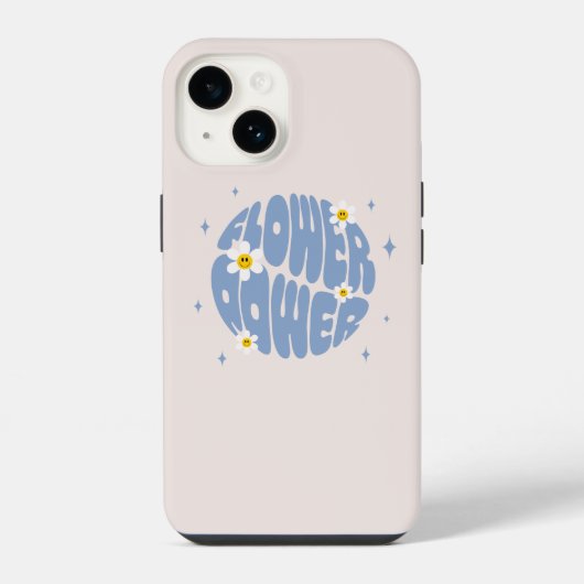 フラワーパワースローガン iPhoneケース (裏面)