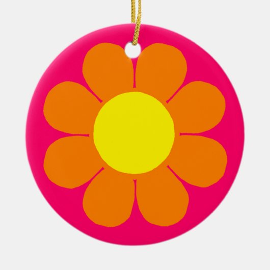 フラワーパワーデイジー セラミックオーナメント (正面)