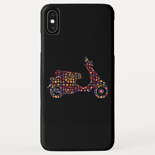 フラワーパワード モーター スクーター オートバイ Case-Mate iPhoneケース (裏面)