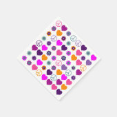 フラワーパワーハートピースパターン+バックグランス。 スタンダードカクテルナプキン (角)