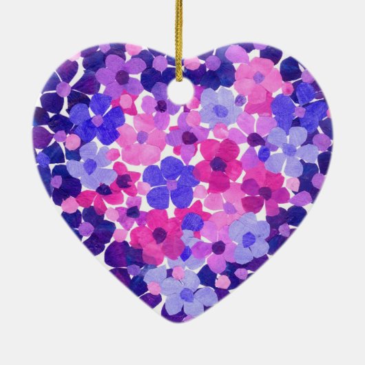 フラワーパワーハート型オーナメント セラミックオーナメント (裏面)